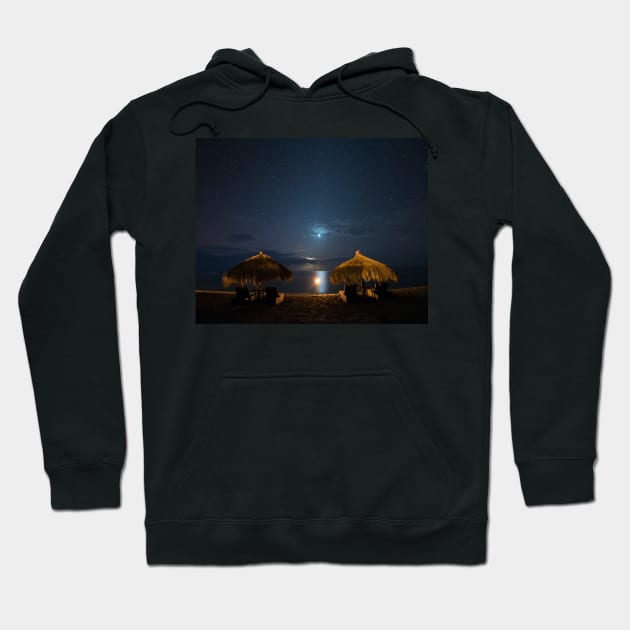 Anse Chastanet Sitting and Watching Venus Under the Stars Saint Lucia Caribbean Hoodie by WayneOxfordPh